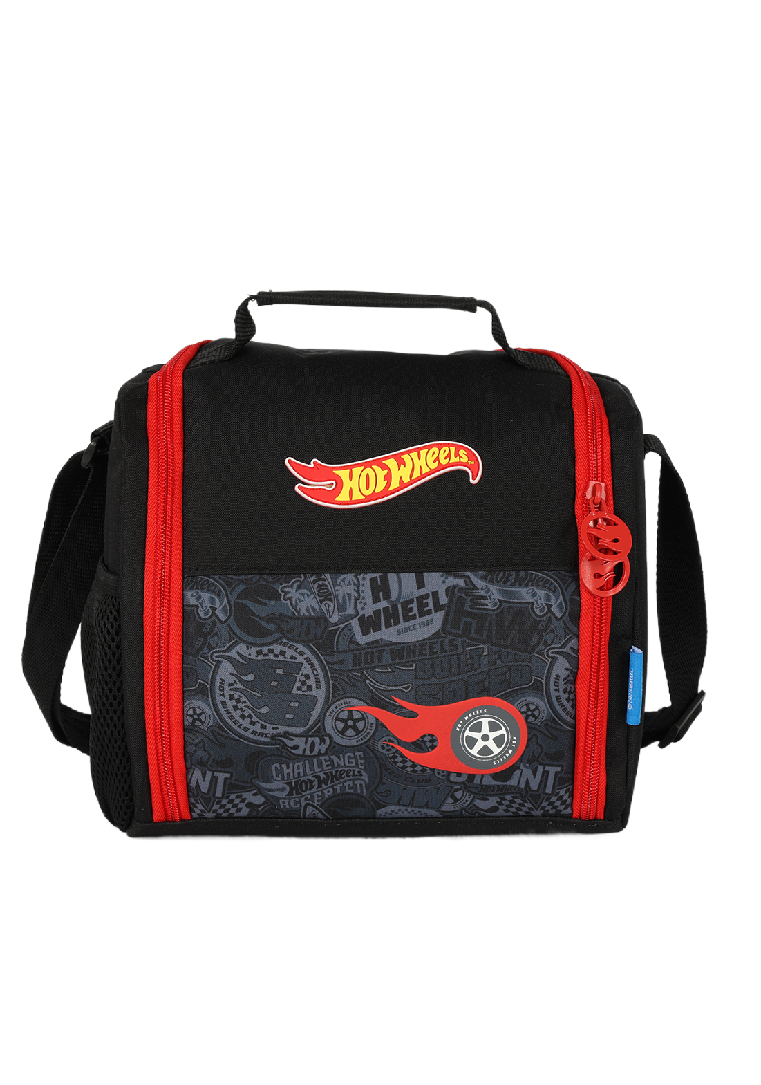 Kit Mochila de Rodinha Lancheira Estojo Hot Wheels Preta Luxcel