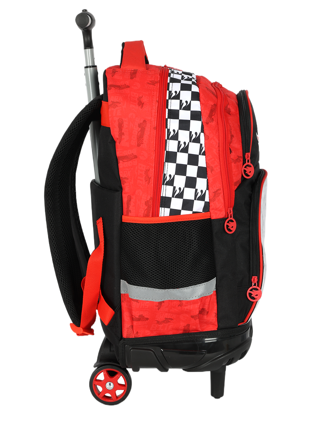 Kit Mochila de Rodinha Lancheira Estojo Hot Wheels Luxcel Estampa Xadrez