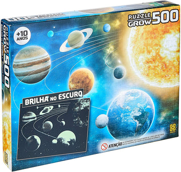 Quebra-Cabeça Sistema Solar Fluorescente 500 pçs - Grow