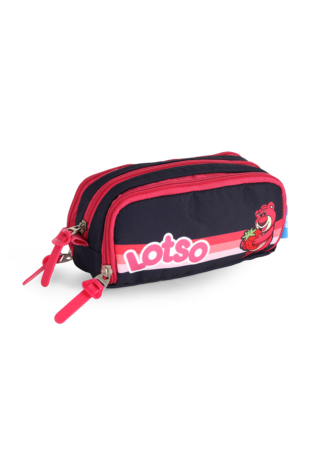 Estojo Escolar Triplo Lotso Disney Toy Story  Azul Escuro e Pink 3 Compartimentos