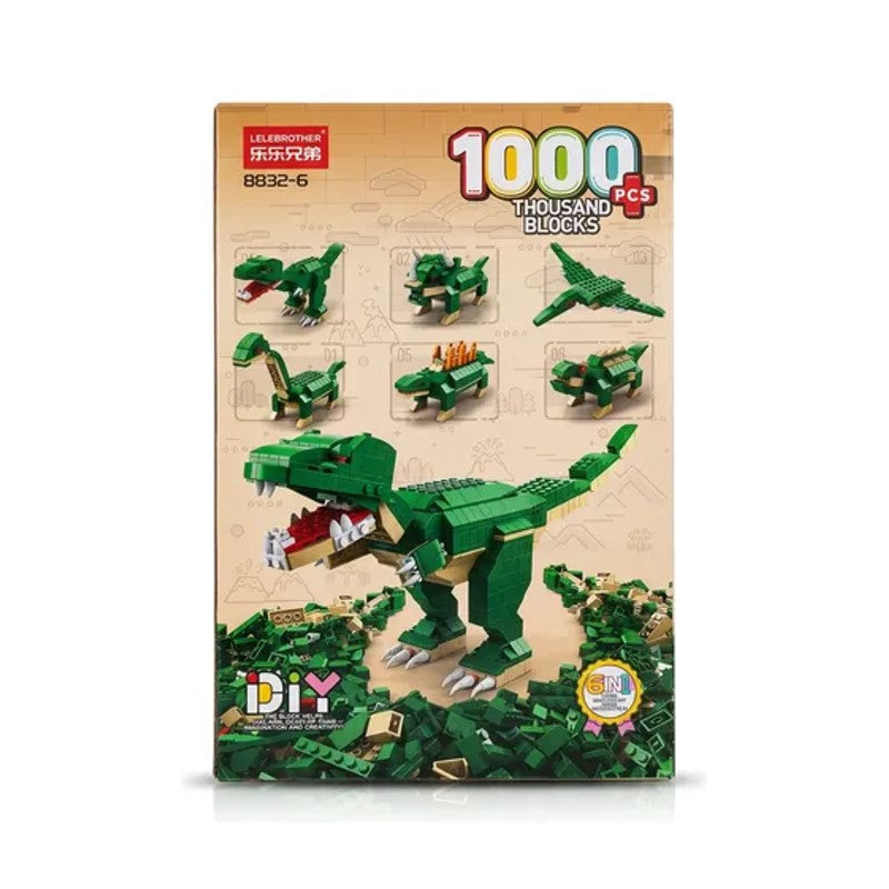 Blocos De Montar Dinossauro T-Rex Kit 1000 Peças 6 Em 1 - Brink Center