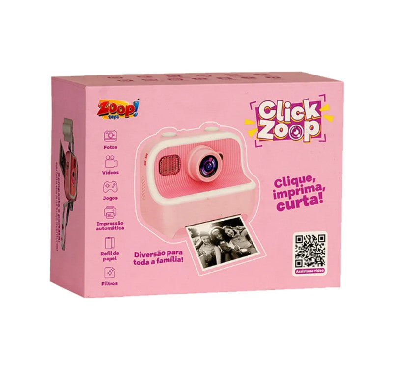 Câmera Fotográfica Digital Impressão Instantânea Rosa - Zoop Toys