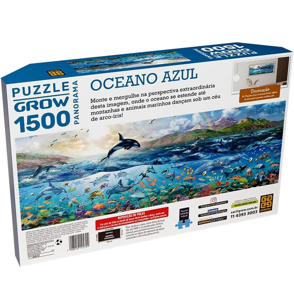 Quebra-cabeça 1500 Peças Panorama Oceano Azul - Grow