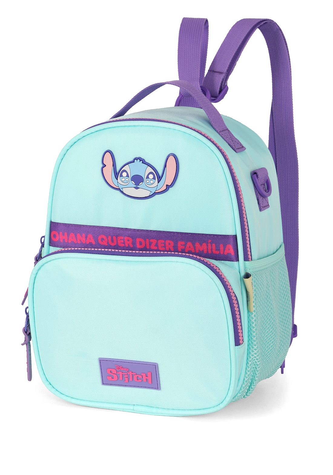 Lancheira Térmica Stitch Disney Luxcel | Turquesa e Roxo | Ohana | Alça de Costas