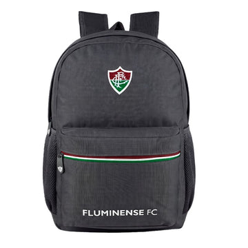 Mochila Esportiva Grande Fluminense Cinza Zíper Tricolor - Xeryus