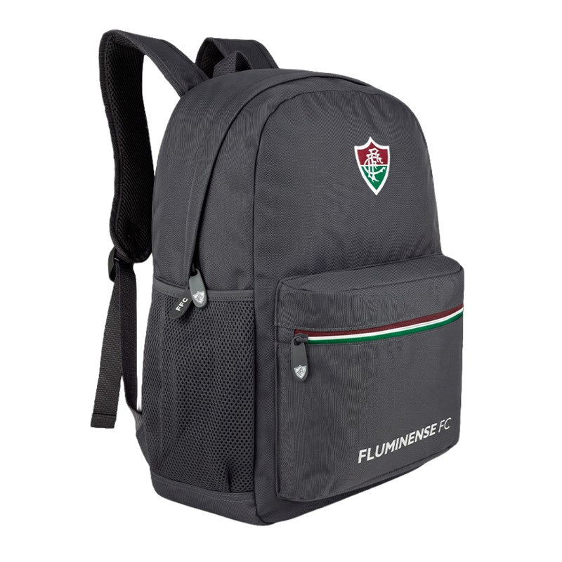 Mochila Esportiva Grande Fluminense Cinza Zíper Tricolor - Xeryus