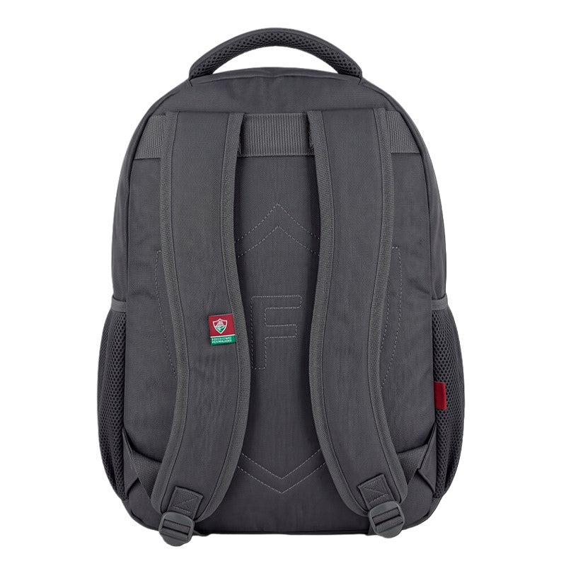 Mochila Esportiva Grande Fluminense Cinza Zíper Tricolor - Xeryus