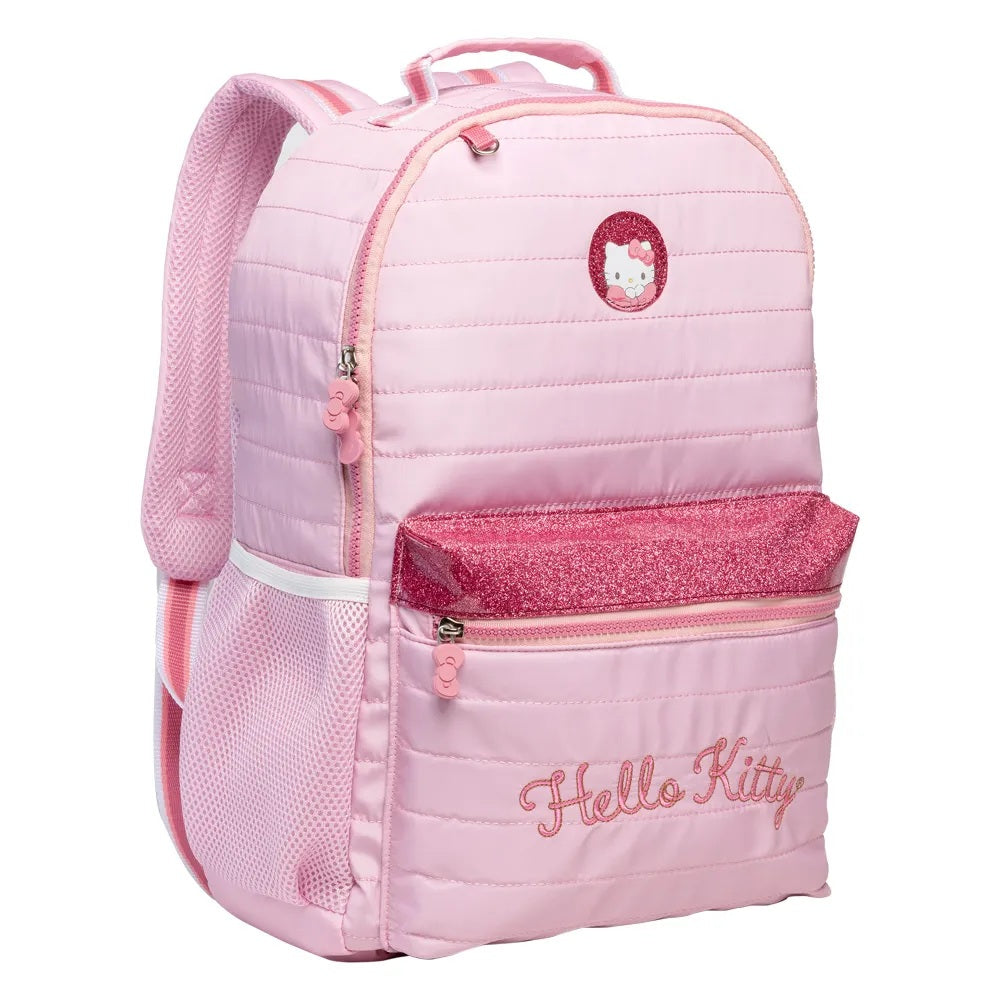 Kit Mochila de Costas G + Estojo Hello Kitty Xeryus Oficial | Acolchoado Pink