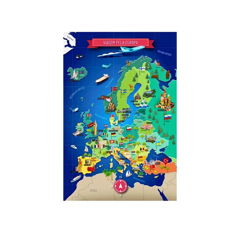 Quebra Cabeça 200 Peças Viagem Pela Europa - Grow