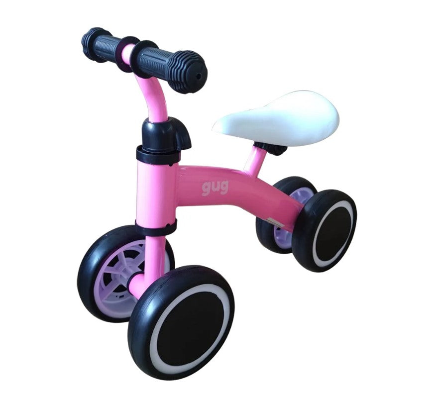 Bicicleta Equilibrio 4 Rodas Infantil Rosa - Gug