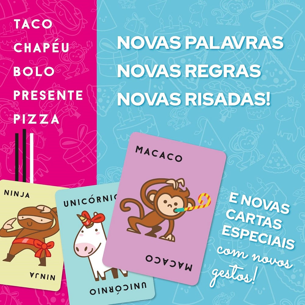 Jogo de Cartas Taco Chapéu Bolo Presente Pizza - PaperGames