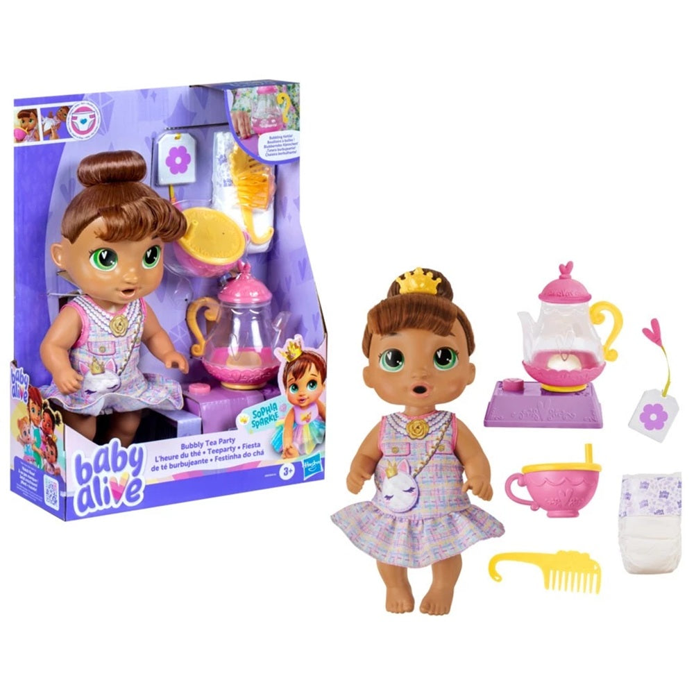 Baby Alive Festinha do Chá Sophia Sparkle Morena - Hasbro