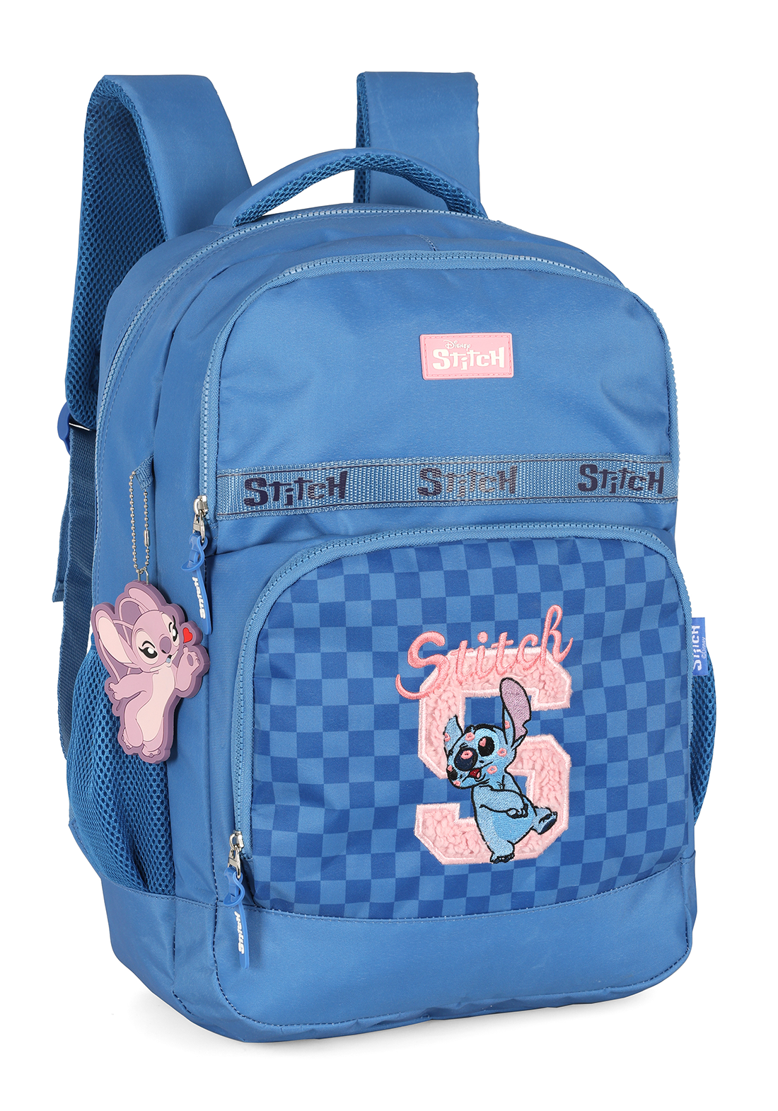 Mochila Stitch Azul Xadrez – Luxcel Oficial Disney