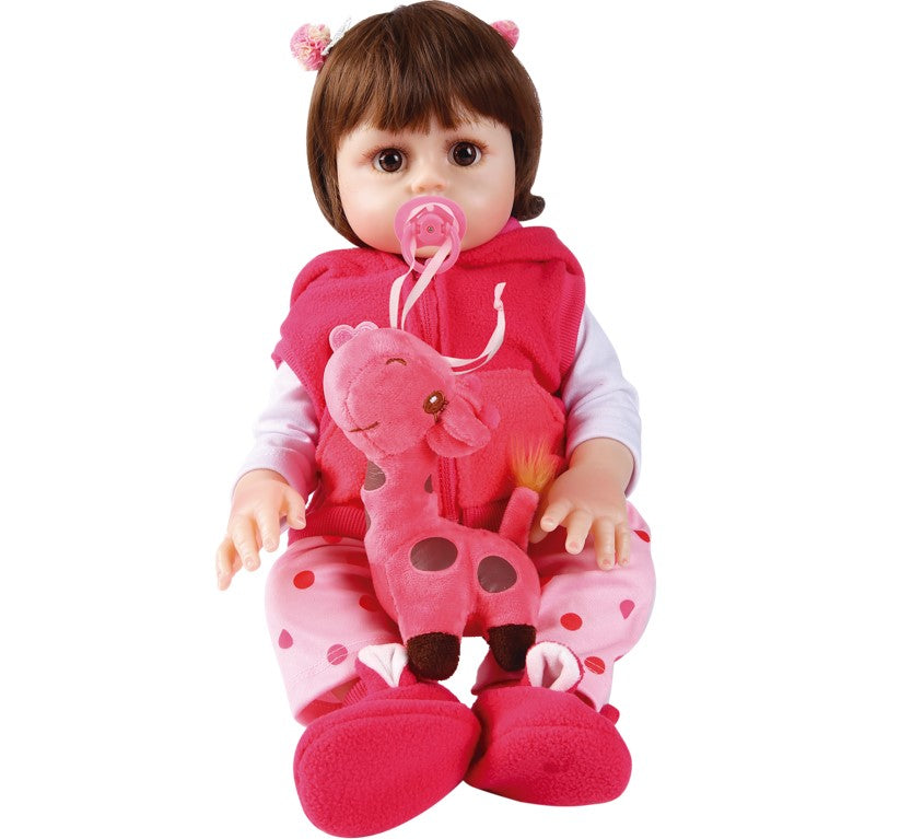 Boneca Bebê Reborn Realista Girafinha com Acessórios Baby Star