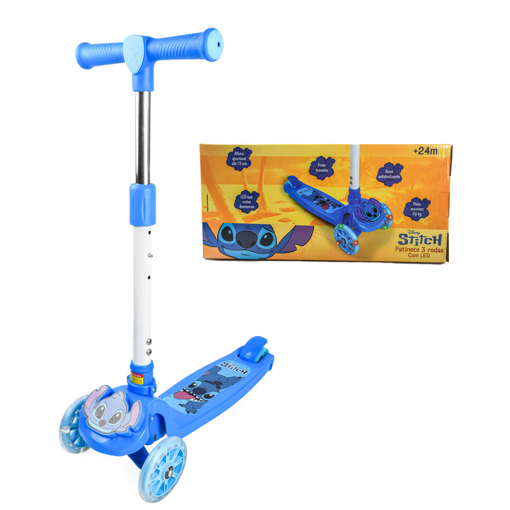 Patinete Infantil 3 Rodas Led Disney Stitch