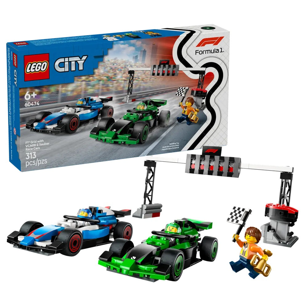 Lego City F1 Grid com carros de corrida VCARB e Sauber - 60474