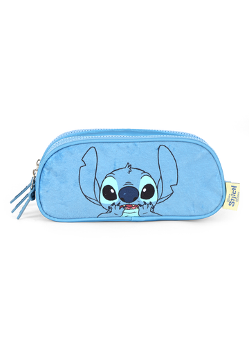 Estojo Escolar Stitch Disney Luxcel Azul 3 Divisórias