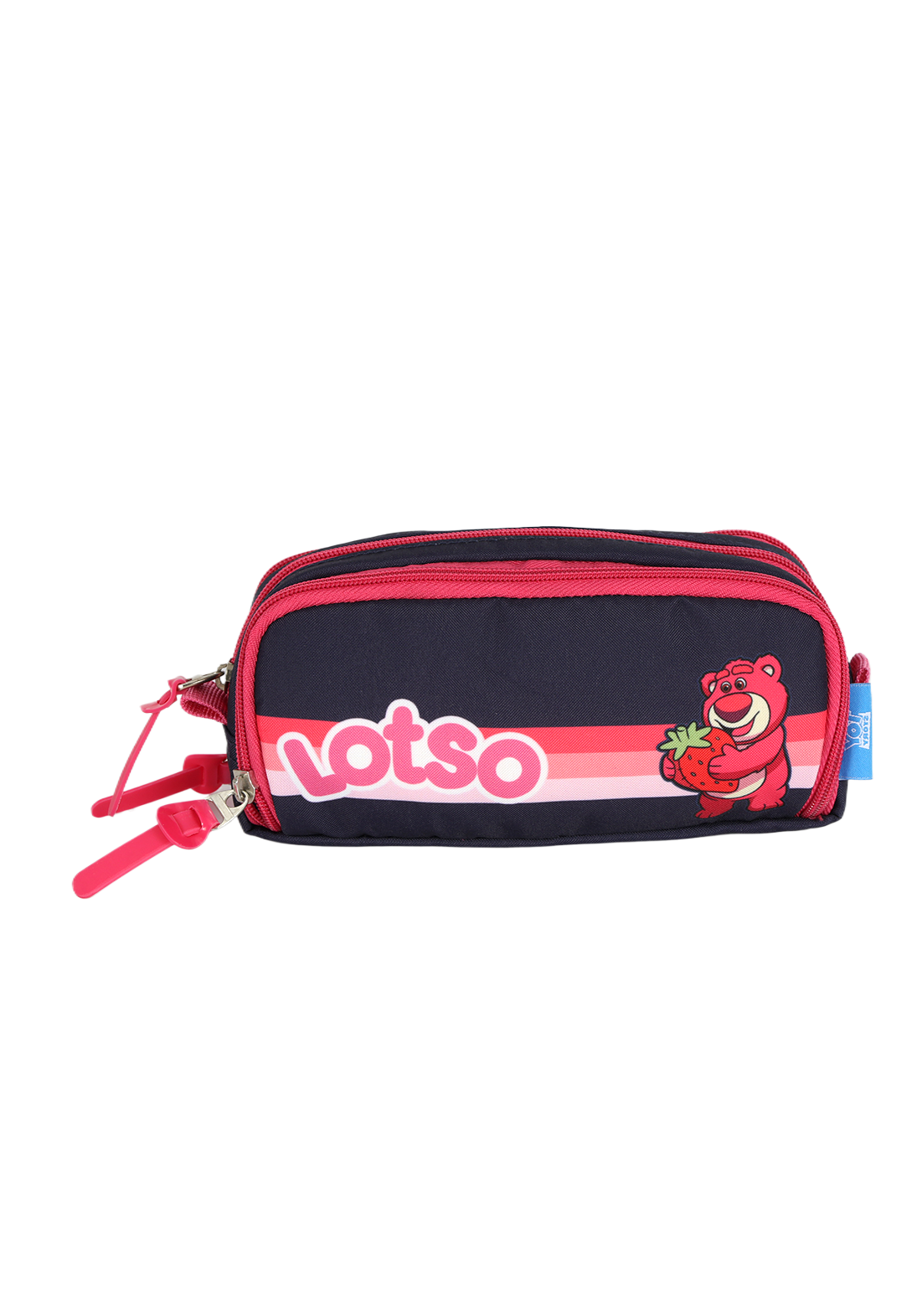 Estojo Escolar Triplo Lotso Disney Toy Story  Azul Escuro e Pink 3 Compartimentos