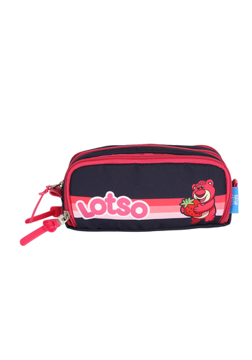 Estojo Escolar Triplo Lotso Disney Toy Story  Azul Escuro e Pink 3 Compartimentos