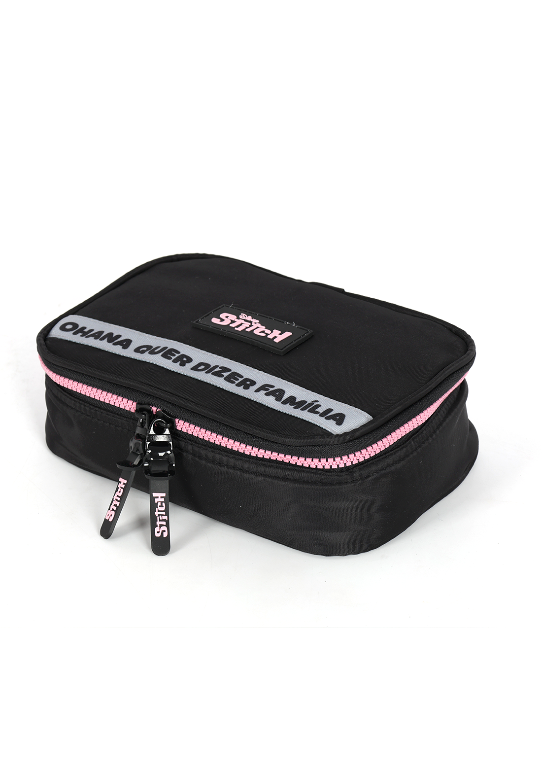 Estojo Box Organizador Stitch Disney Luxcel Preto e Pink Ohana