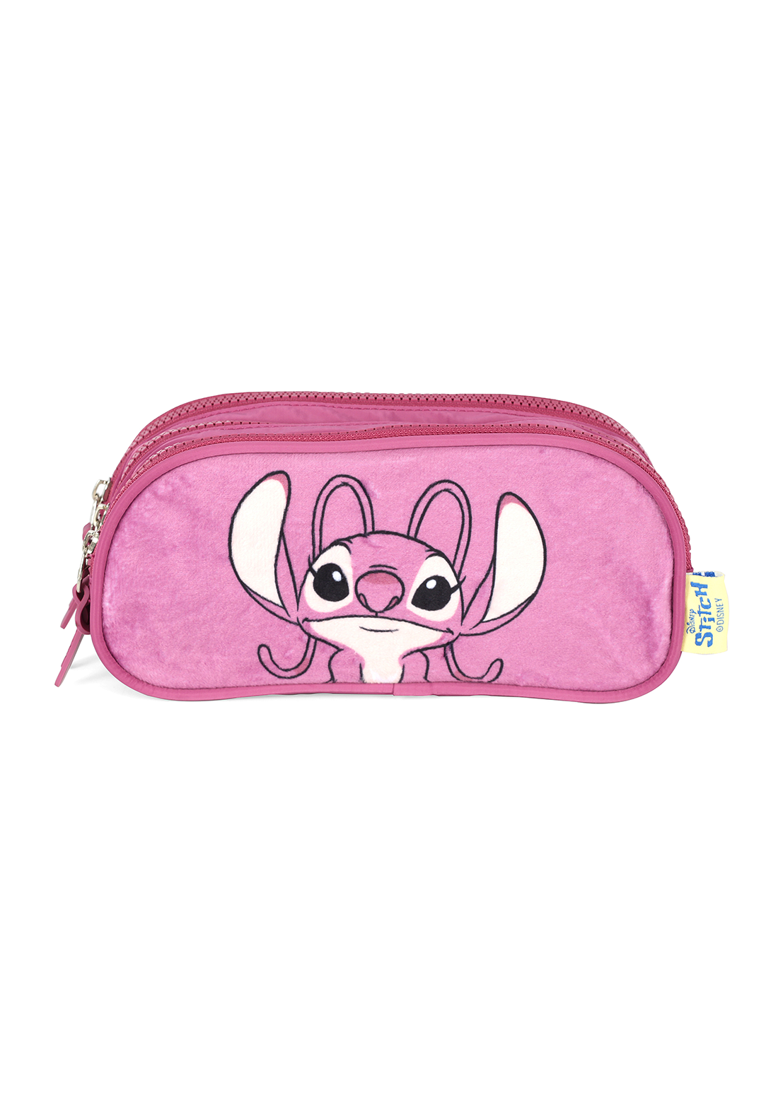 Estojo Escolar Angel Stitch Disney Luxcel Pink 3 Divisórias