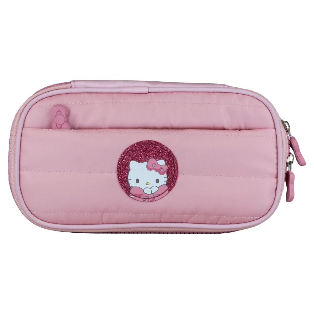Estojo Box Puffer Hello Kitty – Organização com Toque Macio e Brilho Fashion!