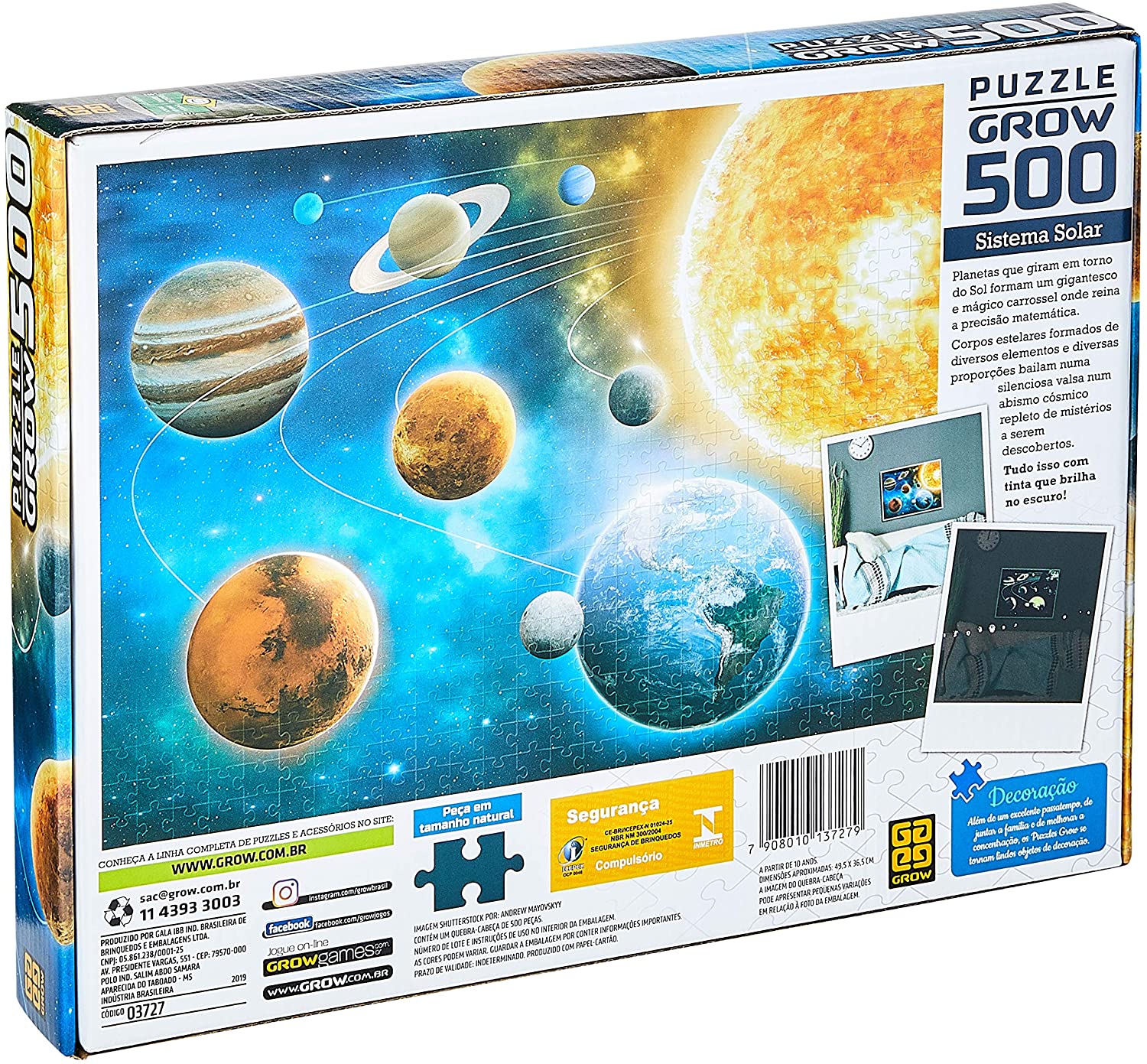 Quebra-Cabeça Sistema Solar Fluorescente 500 pçs - Grow