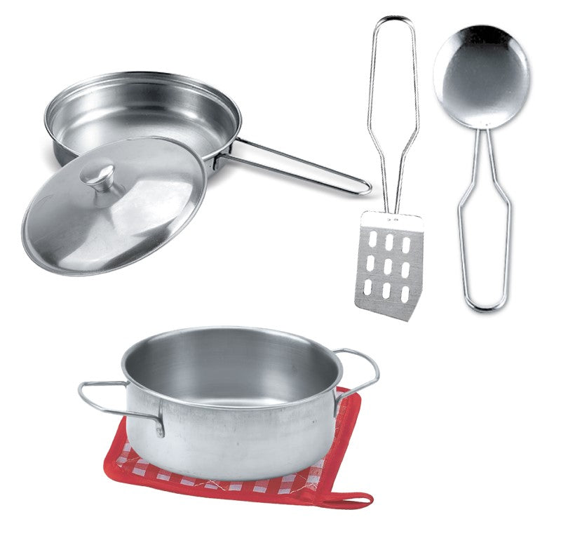 Jogo De Cozinha Infantil Panelinhas Inox 6 Peças - Shiny Toys