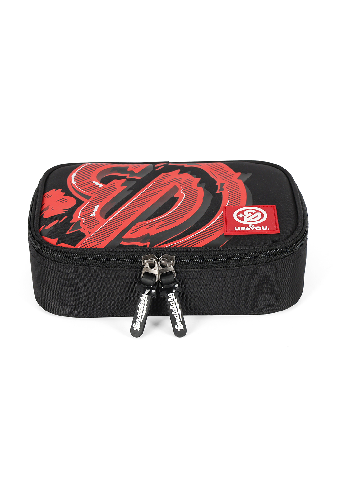 Kit Mochila de Costas G + Estojo Box Enaldinho Oficial | Preto e Vermelho | Up4You | 2 Peças