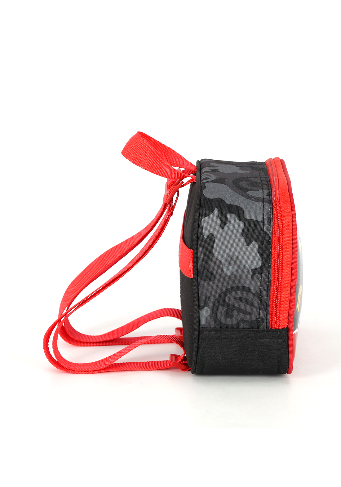 KIT Escolar COMPLETO Enaldinho Rodinhas G UP4YOU 3 Peças | Preto, Vermelho Neon | Lancheira e Estojo