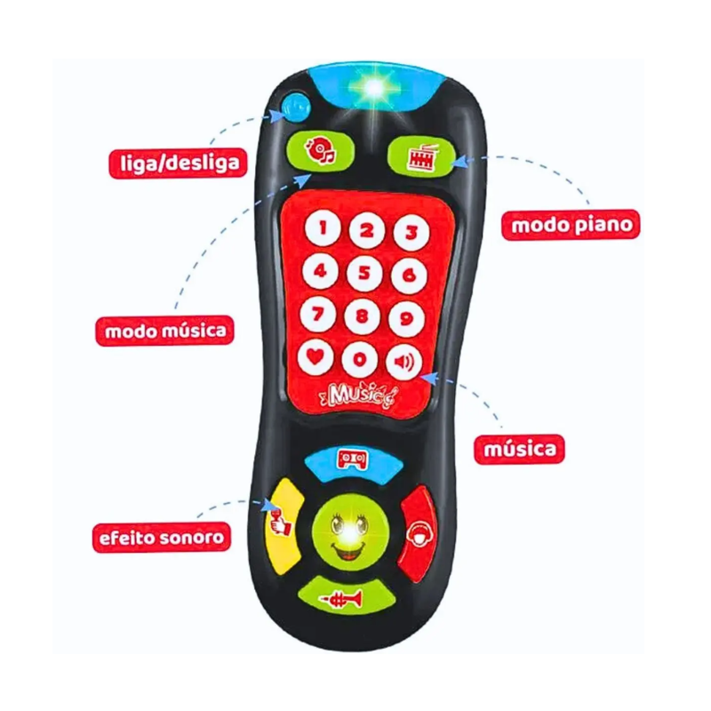 Brinquedo Controle Remoto Infantil Com Luz E Som - Shiny Toys