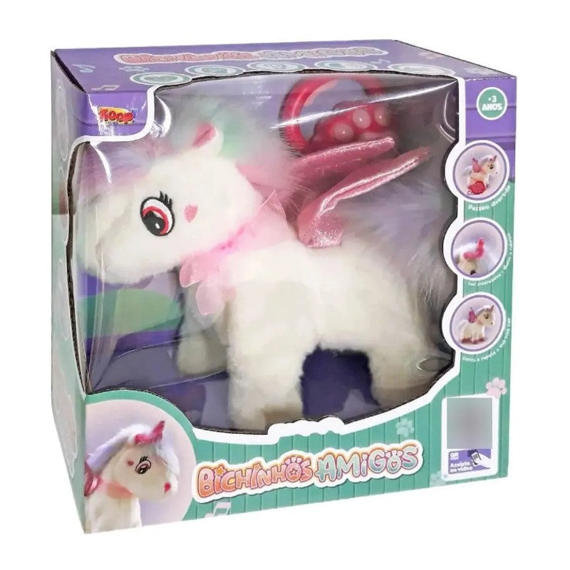 Pelúcia Unicórnio Canta e Repete Fala Com Luz - Zoop Toys