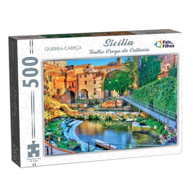 Quebra-Cabeça 500 Peças Sicilia Teatro Grego de Catania - Pais & Filhos