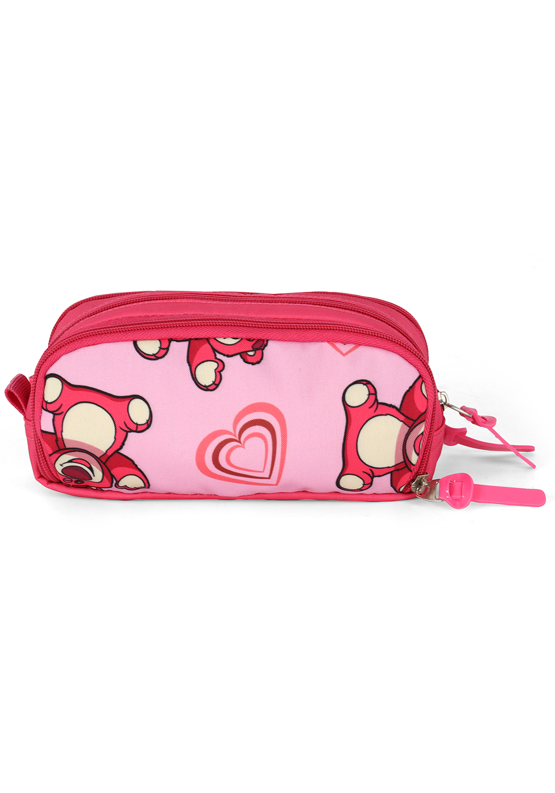 Kit Mochila de Costas G + Estojo Triplo Lotso Disney Luxcel | Toy Story | Rosa Pink | 2 Peças