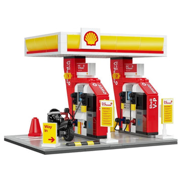Blocos De Montar Posto De Gasolina Shell Mini - FUN