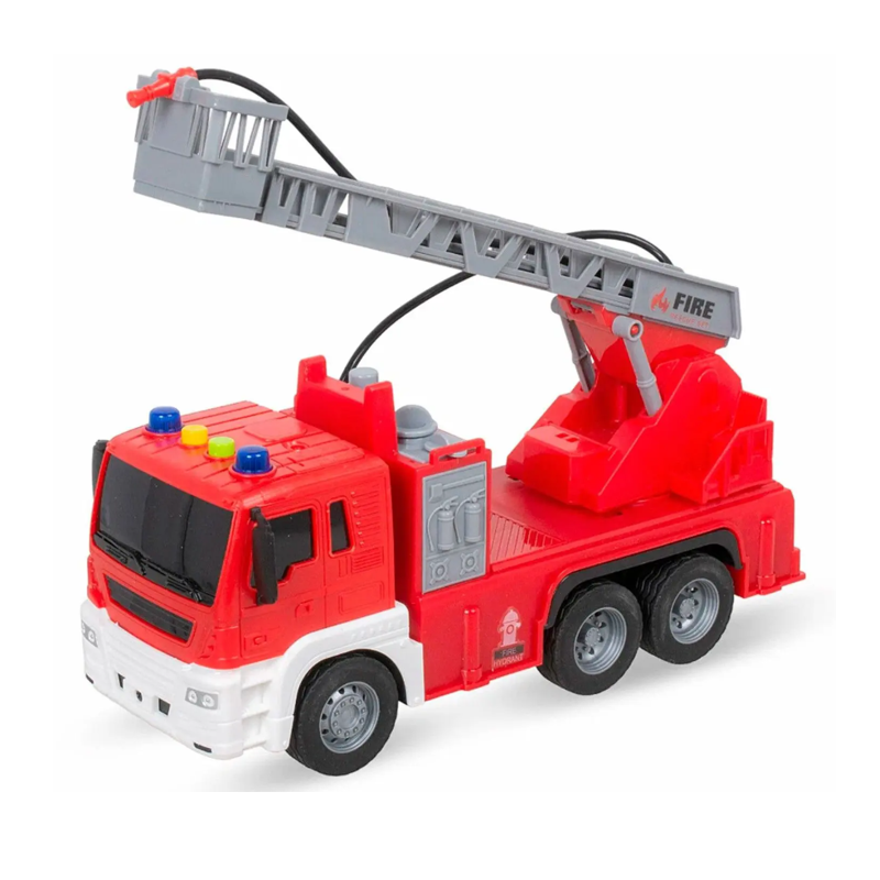 Caminhão Bombeiro Fricção Escada Lança Água - DM Toys