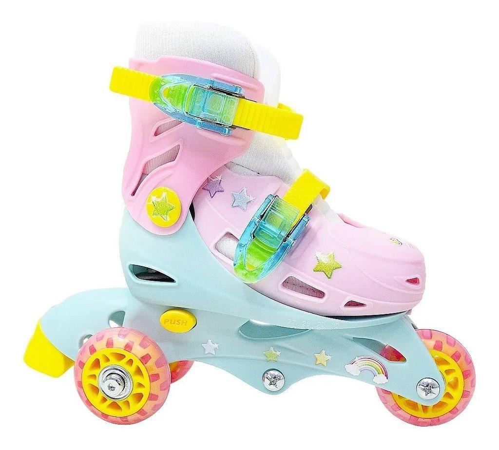 Patins Triline Unicórnio 26-29 50kg Ajustável Com Acessórios