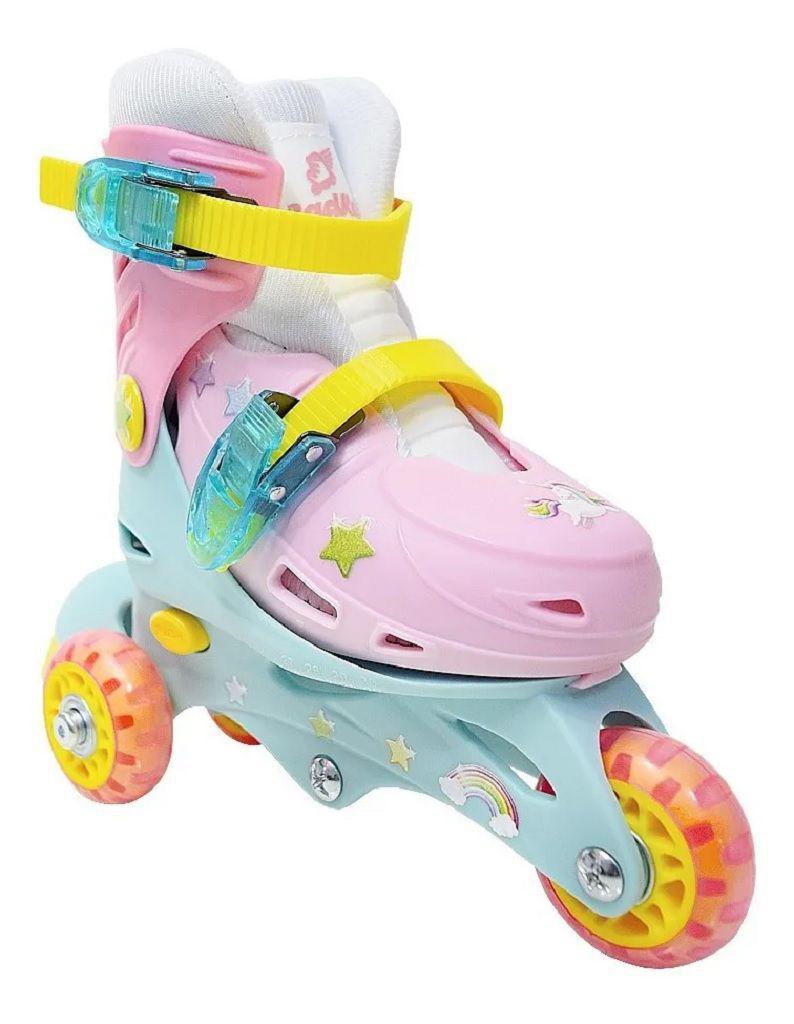Patins Triline Unicórnio 30-33 50kg Ajustável Com Acessórios