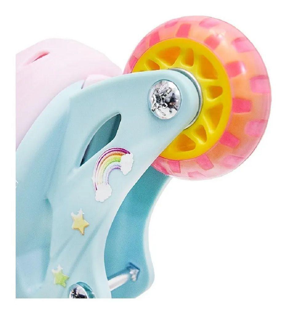 Patins Triline Unicórnio 30-33 50kg Ajustável Com Acessórios