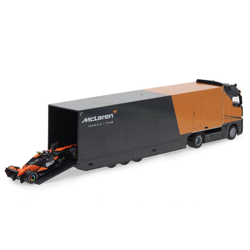 Caminhão Actros Gigaspace com Carrinho McLaren 1:43 Norris - Burago