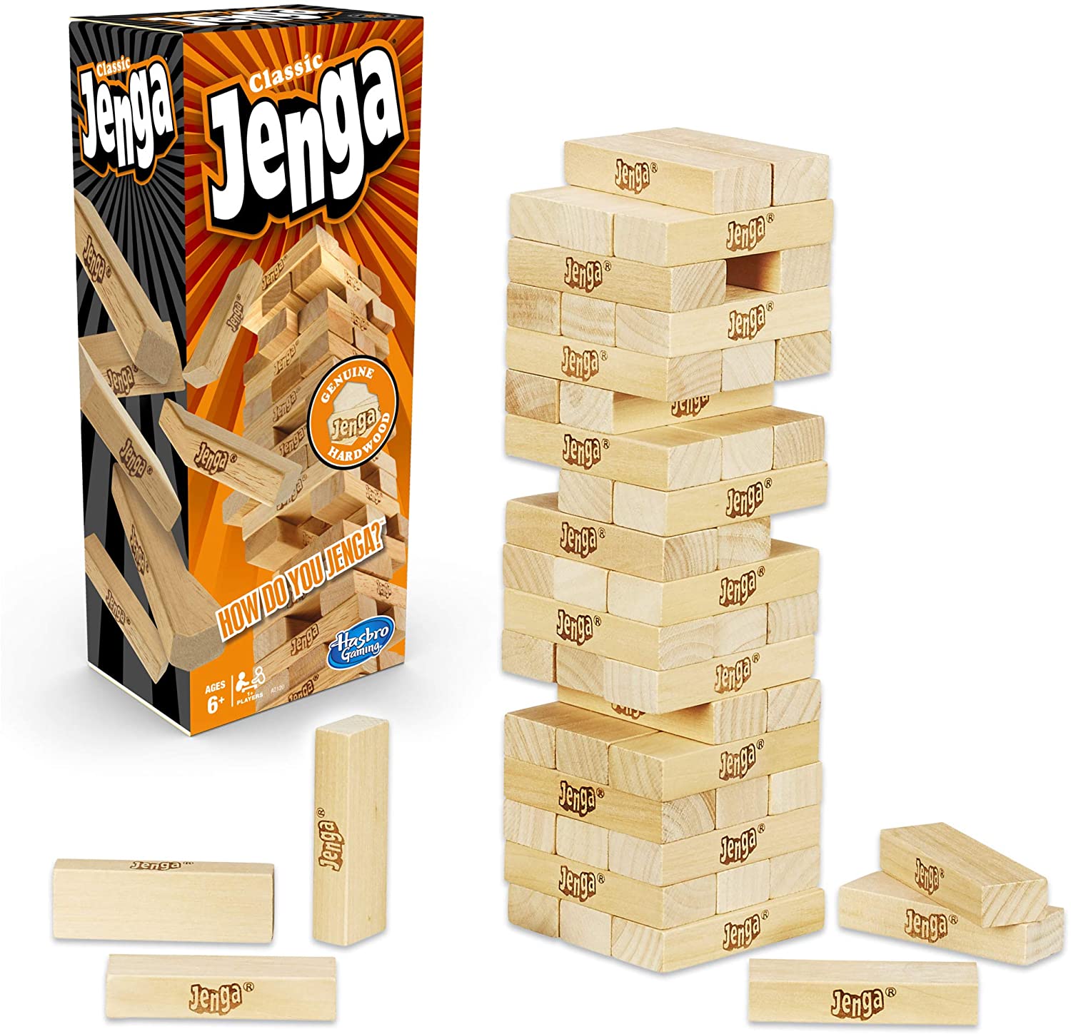 Jogo Hasbro Gaming Jenga Novo - Jogo de torre - Hasbro A2120