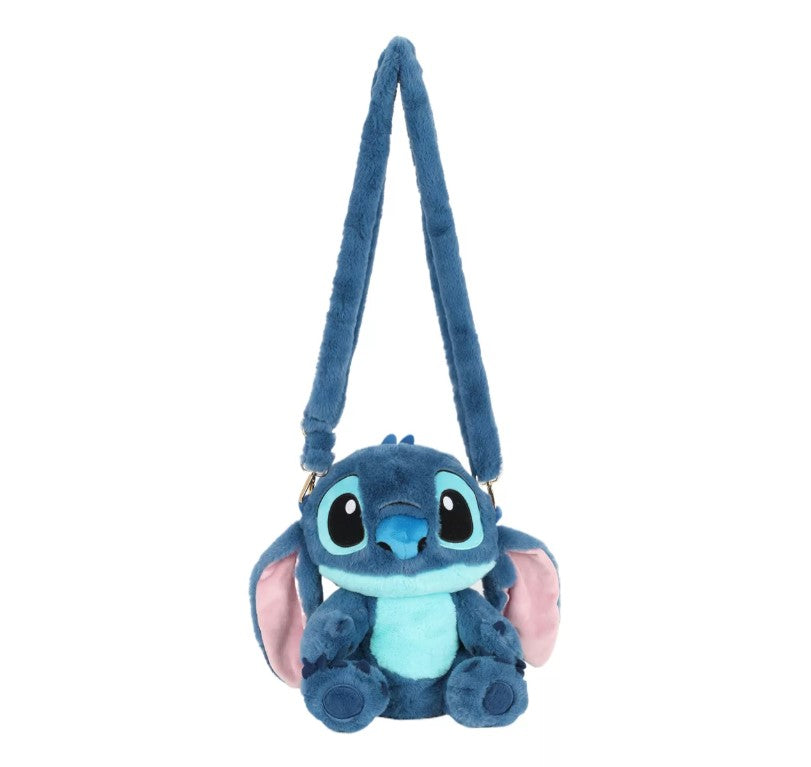 Mini Mochila de Costas 2 em 1 Bolsa Pelúcia Stitch Disney