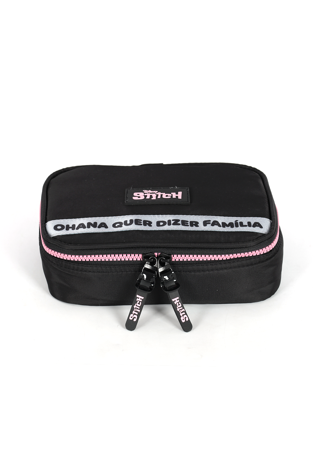 Estojo Box Organizador Stitch Disney Luxcel Preto e Pink Ohana