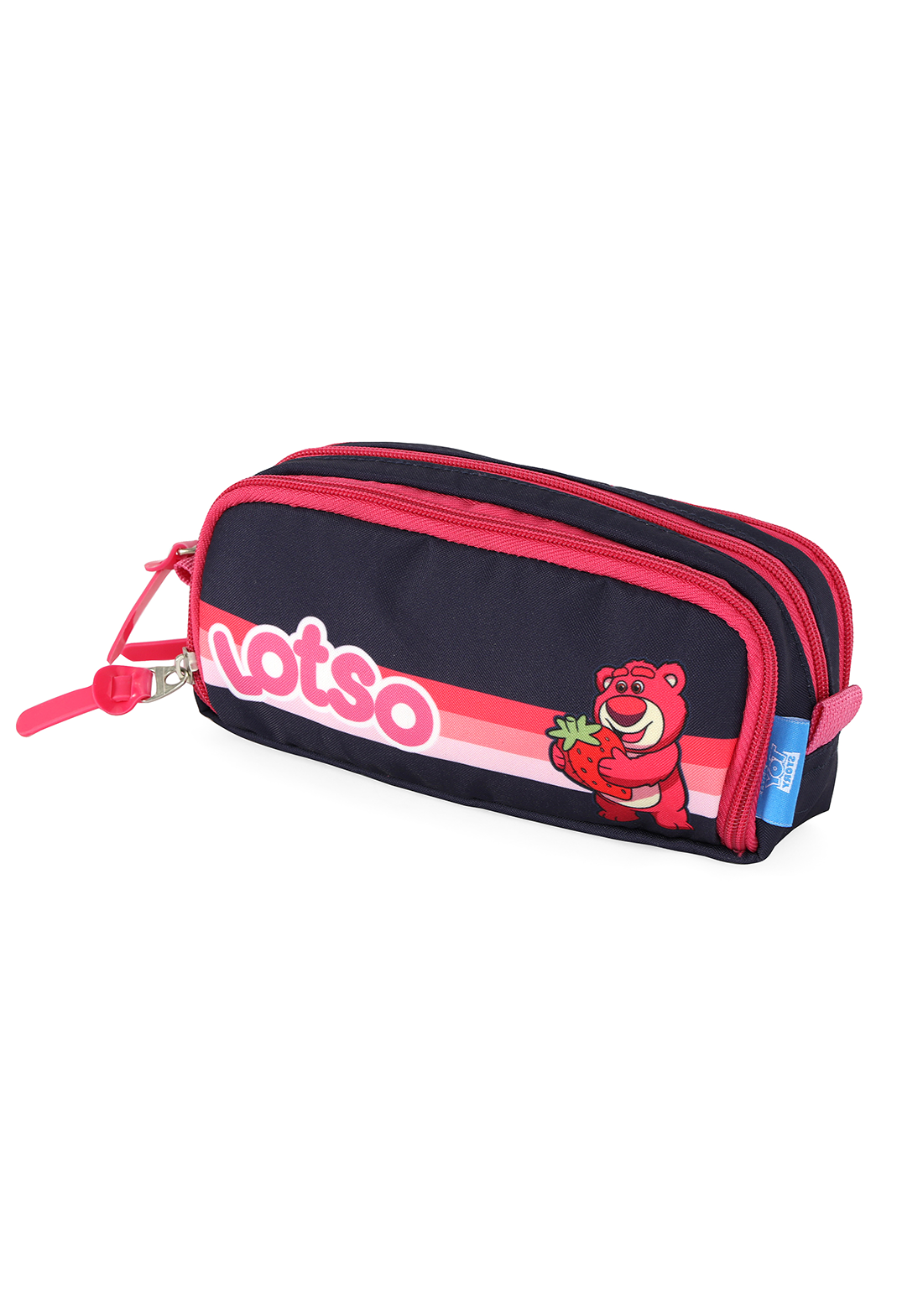 Estojo Escolar Triplo Lotso Disney Toy Story  Azul Escuro e Pink 3 Compartimentos