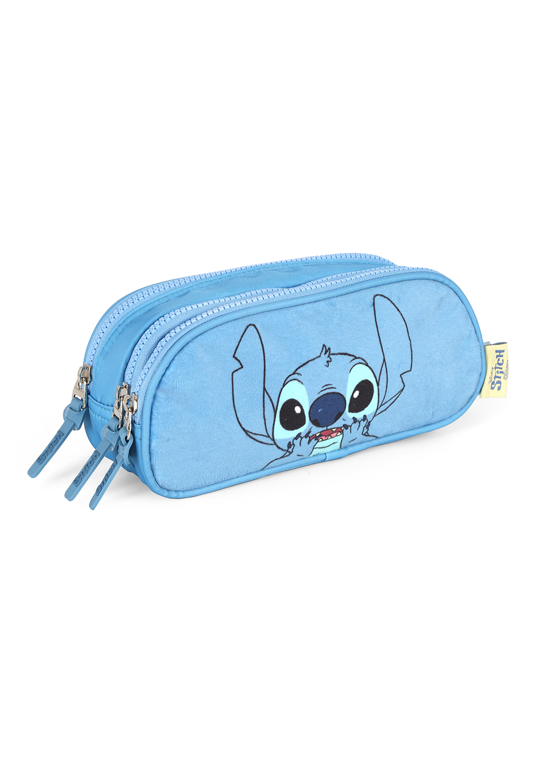 Estojo Escolar Stitch Disney Luxcel Azul 3 Divisórias