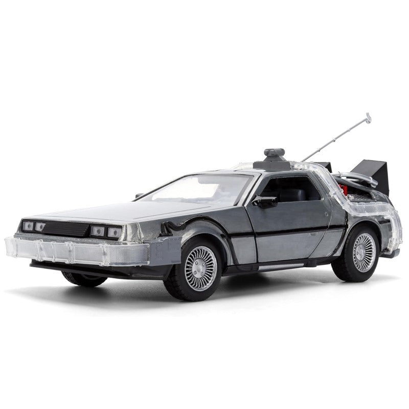 Miniatura Time Machine De Volta Para O Futuro 40 Anos c/ Luz 1:24 - Jada