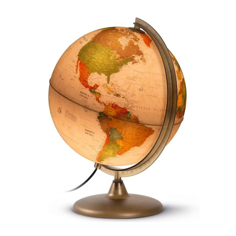 Globo Terrestre 30cm Antigo Discovery Creation com Luz
