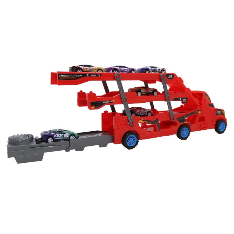 Caminhão Cegonha com 6 Carrinhos Fricção - Shiny Toys