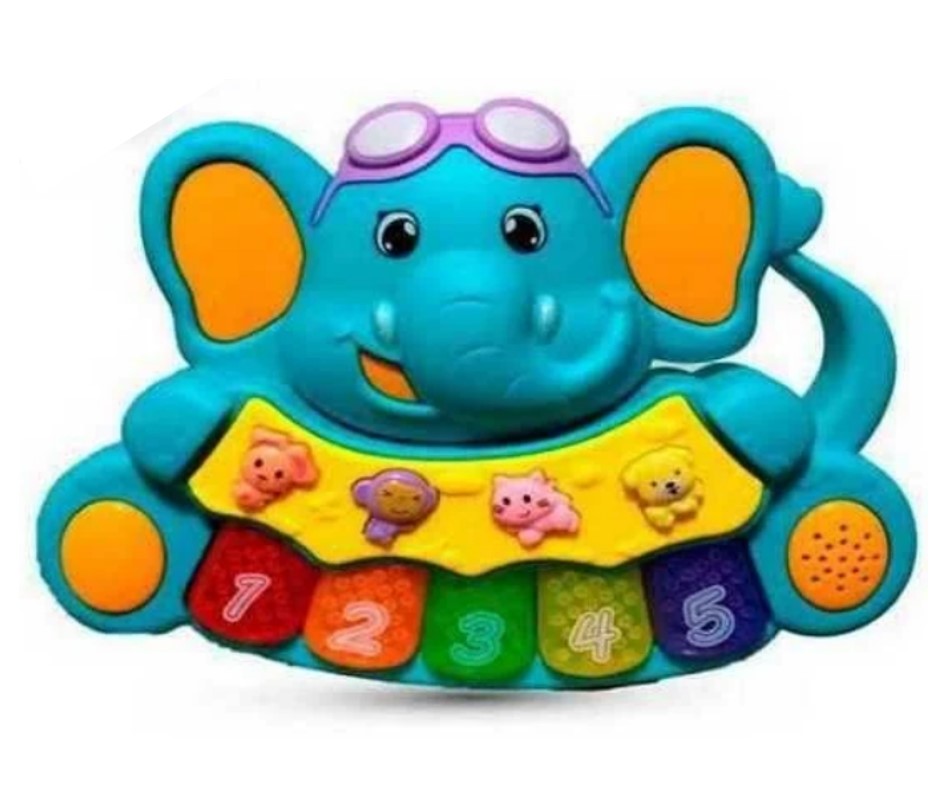 Teclado Infanti Elefante Musical Com Som