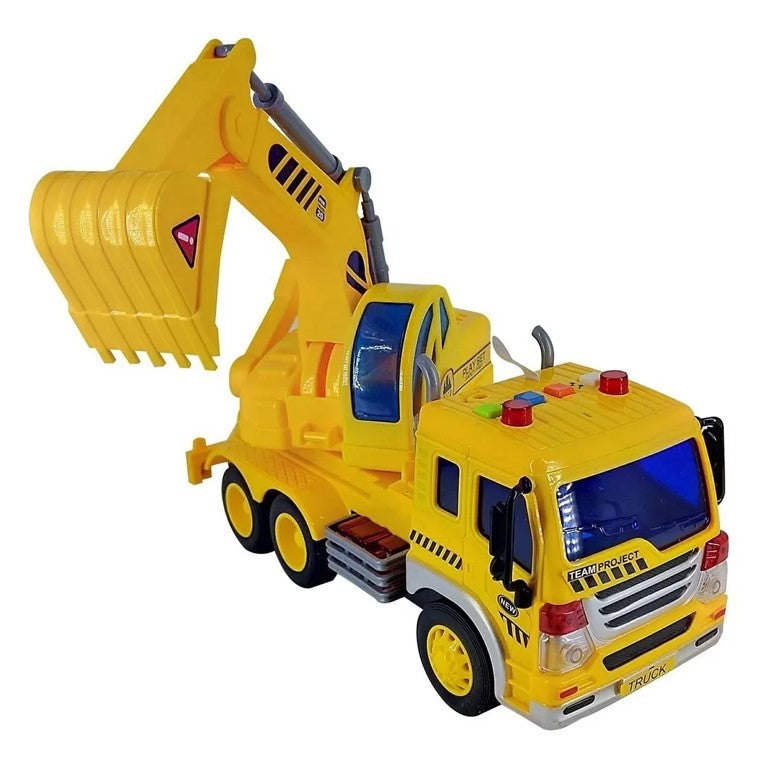 Caminhão Truck Escavadeira Construcao Com Luz E Som 1:16